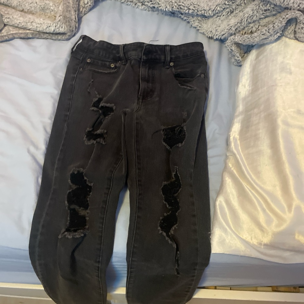 Distressed Black Jeans